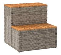 VidaXL Marche Bain à remous Gris 50x50x50,5cm polyrotin Acacia Massif