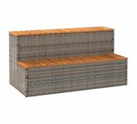VidaXL Marche Bain remous Gris 100x50x50,5 cm polyrotin Acacia Massif