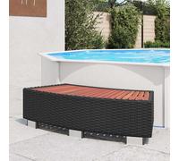 vidaXL Marche d'accès au spa Poly rotin 92×45×25 cm Noir