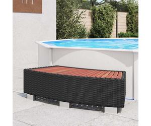 vidaXL Marche d'accès au spa Poly rotin 92×45×25 cm Noir