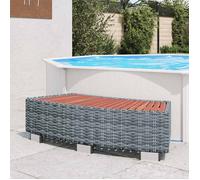 vidaXL Marche de spa Gris Résine tressée 92 x 45 x 25 cm