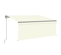 vidaXL Marquise automatique avec store LED Capteur de vent 3x2,5 m Crème