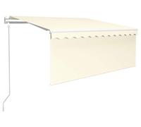 vidaXL Marquise automatique avec store LED Capteur de vent 3x2,5 m Crème