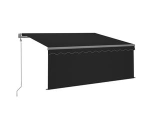 vidaXL Marquise automatique avec store LED Capteur de vent 3x2,5m Anthracite