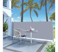 vidaXL Marquise latérale extensible 120 x 300 cm Gris