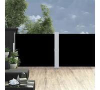 vidaXL Marquise latérale extensible 140x1200 cm Noir