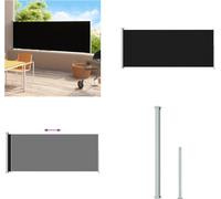 vidaXL Marquise latérale extensible 180x500 cm Noir - Marquise latérale - Marquises latérales - Terrasse protection solaire