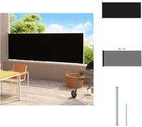 vidaXL Marquise latérale extensible 180x500 cm Noir - Parasols & Protection solaire