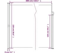 vidaXL Marquise latérale extensible Blanc 220x300 cm