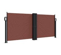 vidaXL Marquise latérale extensible brun 100x600 cm