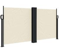 vidaXL Marquise latérale extensible Crème 120x1200 cm
