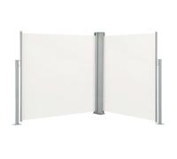 vidaXL Marquise latérale extensible double 170 x 600 cm Crème