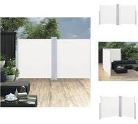 vidaXL Marquise latérale extensible double 170 x 600 cm Crème - Parasols & Protection solaire