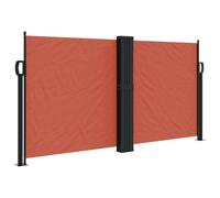 vidaXL Marquise latérale extensible rouge terracotta 120x600 cm