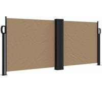 vidaXL Marquise latérale extensible Taupe 100x600 cm