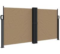 vidaXL Marquise latérale extensible Taupe 120x1200 cm