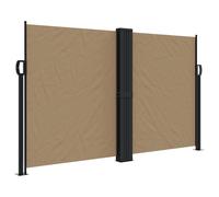 vidaXL Marquise latérale extensible Taupe 140x1200 cm
