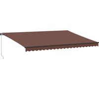 vidaXL Marquise manuelle avec LEDs brun 500x300 cm