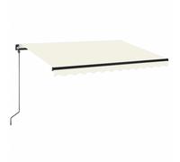 vidaXL Marquise manuellement rétractable avec LED 350x250 cm Crème