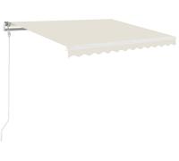 vidaXL Marquise manuellement rétractable avec LED 350x250 cm Crème