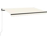 vidaXL Marquise manuellement rétractable avec LED 400x350 cm Crème