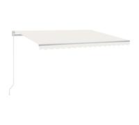 vidaXL Marquise manuellement rétractable avec LED 400x350 cm Crème