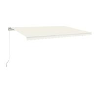 vidaXL Marquise manuellement rétractable avec LED 500x350 cm Crème