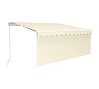 vidaXL Marquise manuellement rétractable avec store 3x2,5 m Crème