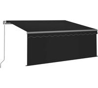 vidaXL Marquise manuellement rétractable avec store & LED 3,5x2,5 m Anthracite