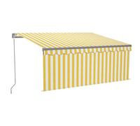 vidaXL Marquise manuellement rétractable avec store LED 3x2,5m jaune & blanc
