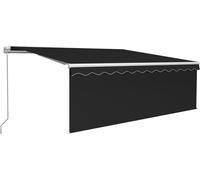 vidaXL Marquise manuellement rétractable avec store & LED 4,5x3 m Anthracite
