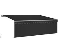 vidaXL Marquise manuellement rétractable avec store & LED 4,5x3 m Anthracite