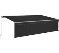 vidaXL Marquise manuellement rétractable avec store & LED 5x3 m Anthracite