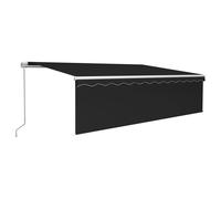 vidaXL Marquise manuellement rétractable avec store & LED 5x3 m Anthracite