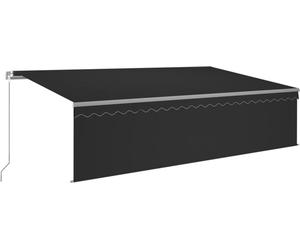 vidaXL Marquise manuellement rétractable avec store & LED 5x3 m Anthracite