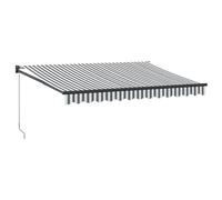 vidaXL Marquise rétractable Anthracite & Blanc 3,5x2,5 m Tissu & Aluminium