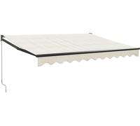 vidaXL Marquise rétractable Crème 3,5x2,5 m Tissu et aluminium