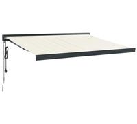 vidaXL Marquise rétractable Crème 3,5x2,5 m Tissu et aluminium