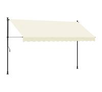vidaXL Auvent Rétractable, Store avec Hauteur Réglable, Marquise Soleil de Balcon, Banne de Jardin Terrasse Patio, Crème 368748