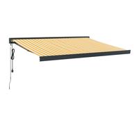 vidaXL Marquise rétractable jaune et blanc 3,5x2,5 m Tissu et aluminium