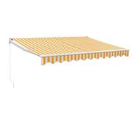 vidaXL Marquise rétractable jaune et blanc 3,5x2,5 m Tissu et aluminium
