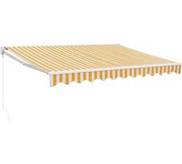 vidaXL Marquise rétractable jaune et blanc 3x2,5 m Tissu et aluminium