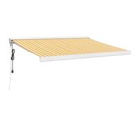 vidaXL Marquise rétractable jaune et blanc 3x2,5 m Tissu et aluminium