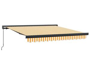 vidaXL Marquise rétractable jaune et blanc 3x2,5 m Tissu et aluminium