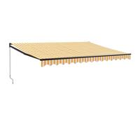 vidaXL Marquise rétractable jaune et blanc 4,5x3 m Tissu et aluminium