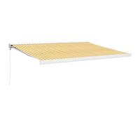vidaXL Marquise rétractable jaune et blanc 4,5x3 m Tissu et aluminium