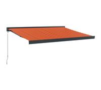 vidaXL Marquise rétractable Orange et brun 3,5x2,5 m Tissu & aluminium