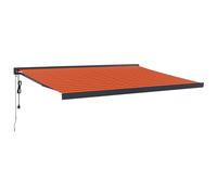 vidaXL Marquise rétractable Orange et brun 4x3 m Tissu & aluminium