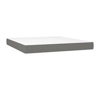 vidaXL Matelas de lit à ressorts ensachés en mousse de taille moyenne avec housse à fermeture éclair, fermeté moyenne, accessoire de mobilier de chambre à coucher, tissu gris foncé, grand lit