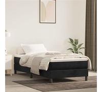 vidaXL Matelas de lit à ressorts ensachés Noir 80x200x20 cm Velours347690 G